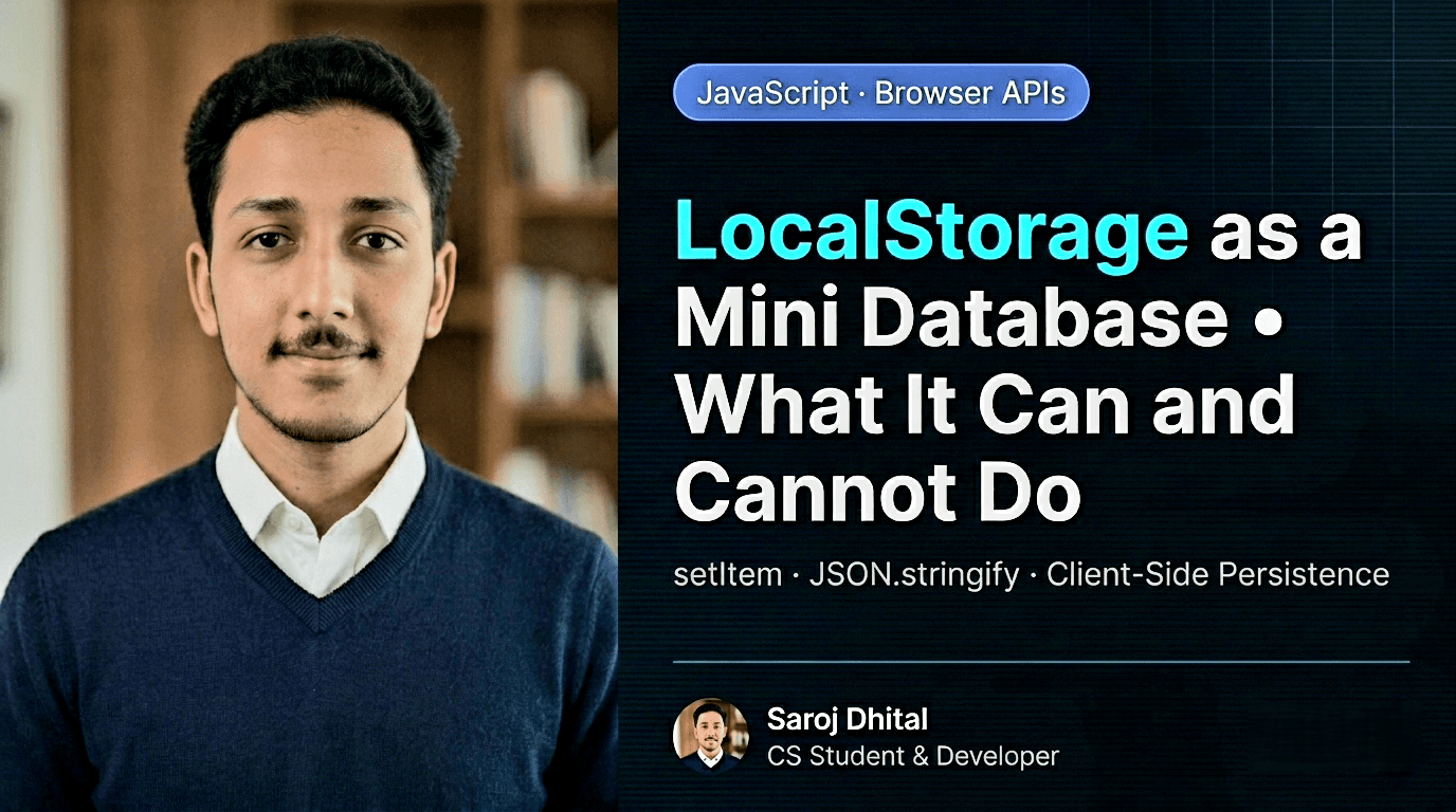 LocalStorage as a Mini Database - What It Can and Cannot Do